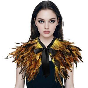 🆕Women Yellow Cape Shawl Witch Shoulder Wrap Cosplay Costumes Halloween